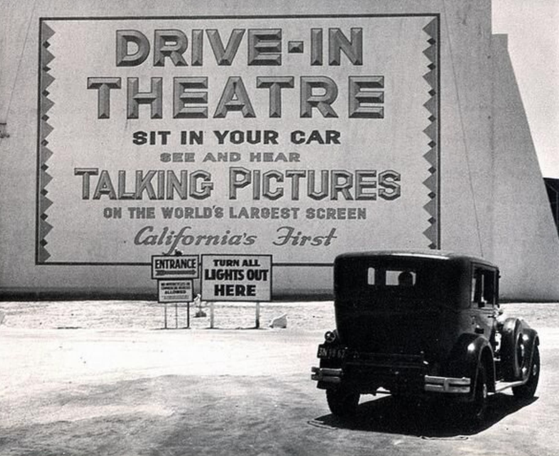 pico drive in theater - DriveIn Theatre Sit In Your Car See And Hear Talking Pictures On The World'S Largest Screen California's First Entrance Turn All Lights Out Here In